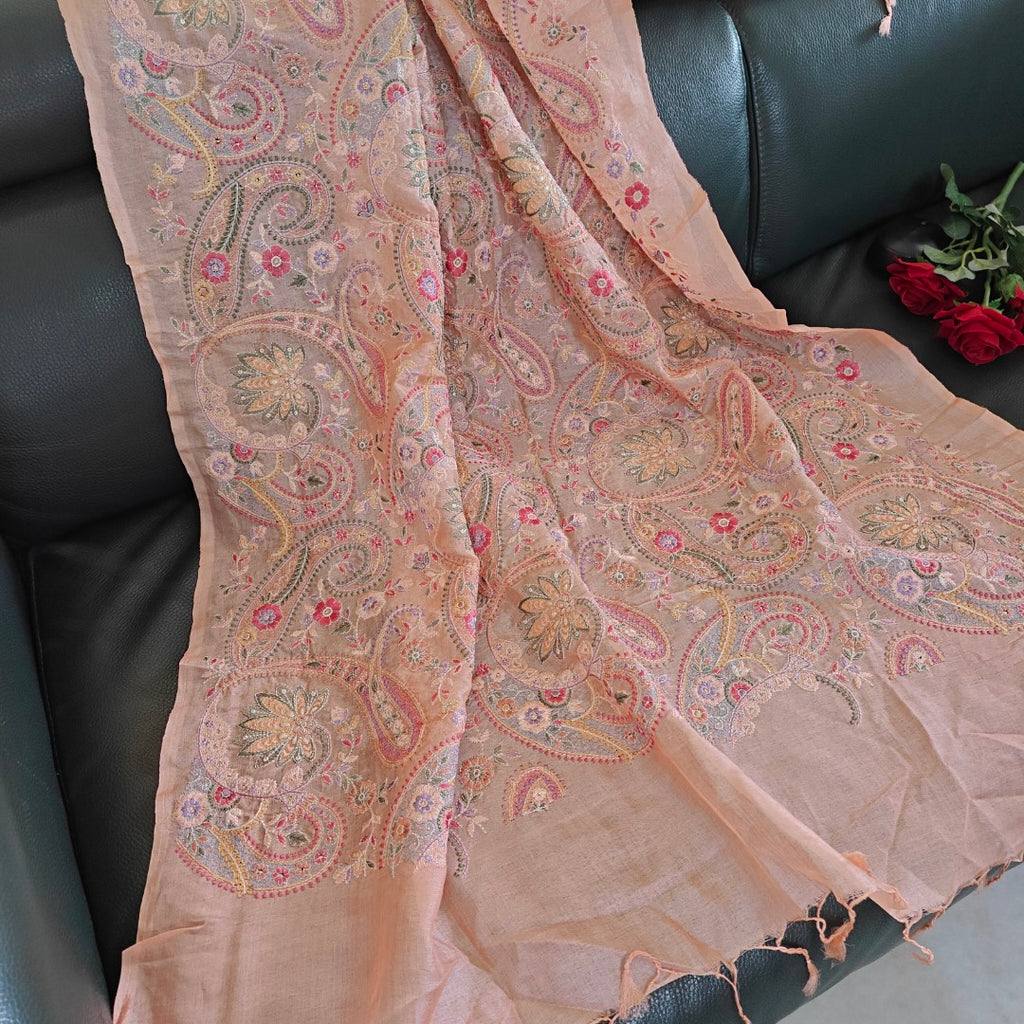 Pure Tussar Silk Heavy Embroidered Dupatta