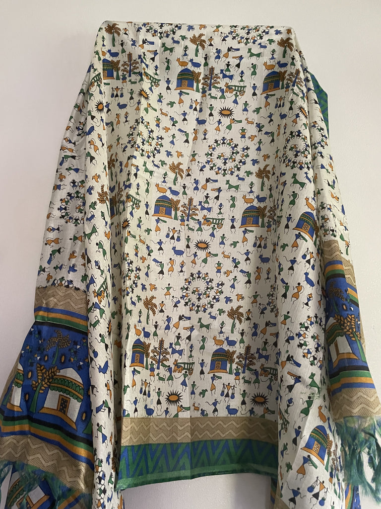 Warli Printed Indian dupatta