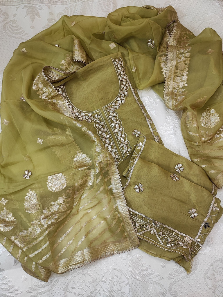 Designer gotta Patti suit material. Punjabi suit wedding collection - Neel Creations By Saanvi