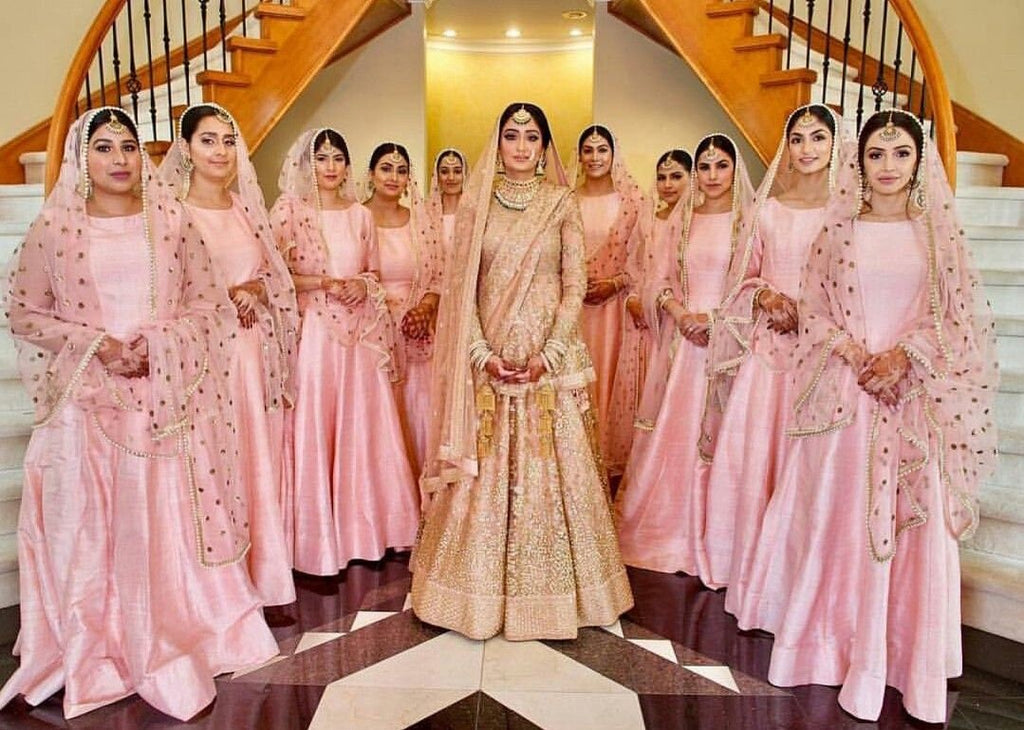 Indian Bridesmaids lehenga choli dupatta. Dresses for women for Indian Functions bridesmaid lehengas wedding dress flower girls - Neel Creations By Saanvi