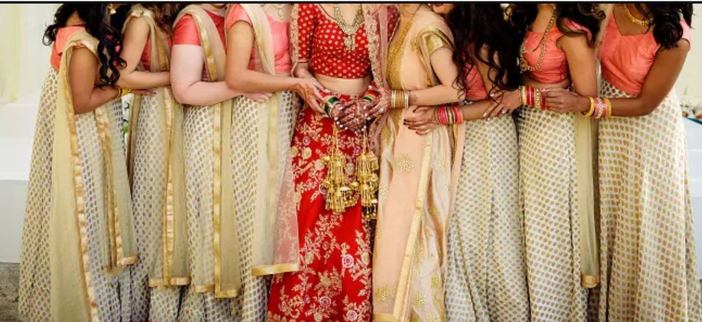 Indian Bridesmaids lehenga choli team bride outfit custom lehenga choli Indian Pakistani wedding bridesmaids dress Ghagra choli - Neel Creations By Saanvi