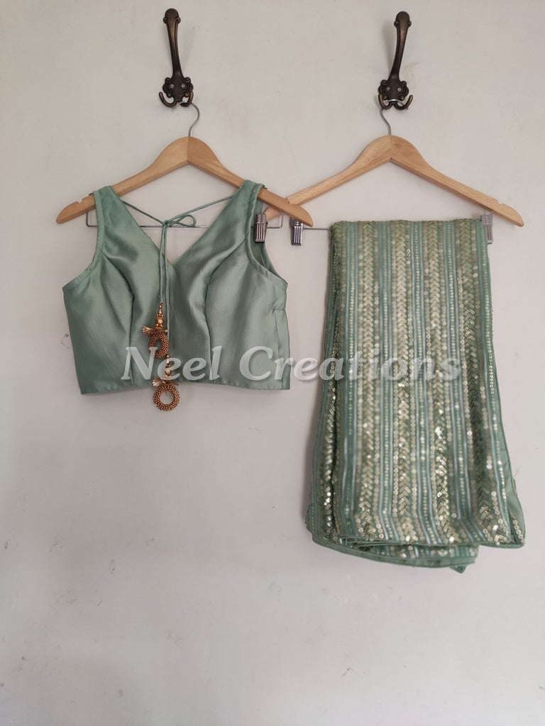 Indian Saree. Sari Bollywood Indian Wedding Party Wear Georgette Sari Blouse Bridal Designer saree and Fancy saree and Beautiful saree - Neel Creations By Saanvi