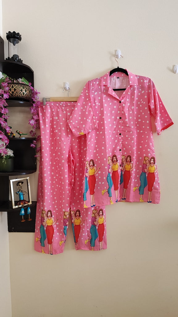 Polka dot printed crepe co-ord set - Neel Creations By Saanvi