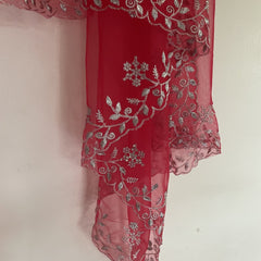 Plum Silver Dupatta with silver border. Indian dupatta. Wine color Net dupatta, shops Designer bridal dupatta for women.